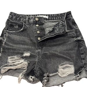High Waisted Black Ripped Shorts. Size 4 runs small fits size 2